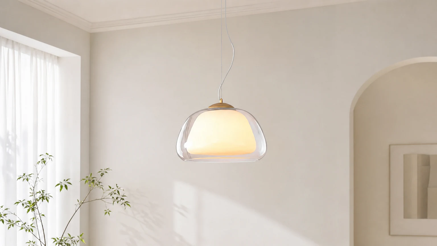 Lampa wisząca Jelly Glass P026 w ciepłym wnętrzu