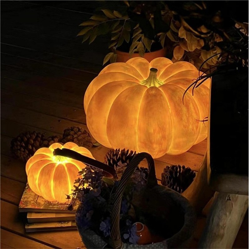 Pumpkin Resin Portable Table Lamp For Halloween Decorations S165