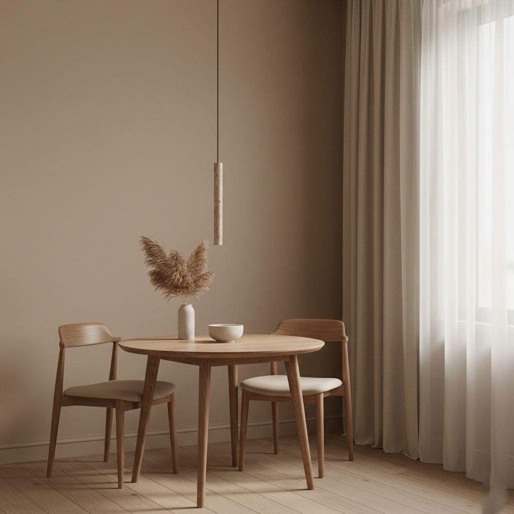Marbled Travertine Cylinder Modern Pendant Light D857