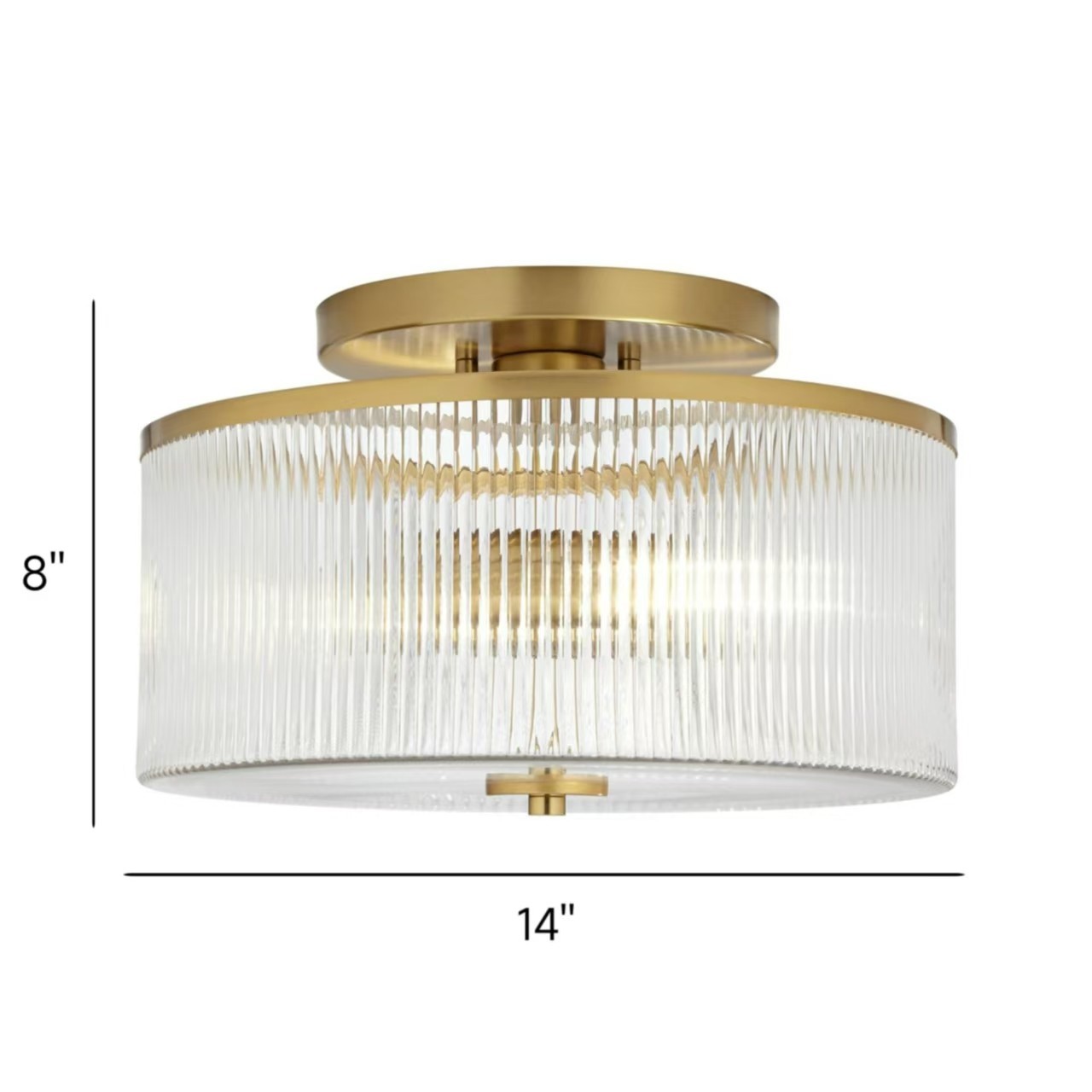 Claude Farmhouse Striped Glass Drum Ceiling Light G91