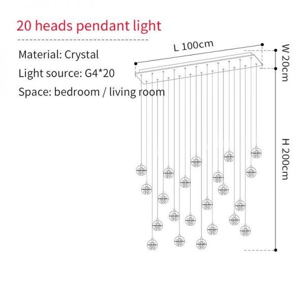 Crystal Ball Pendant Light For Living Room