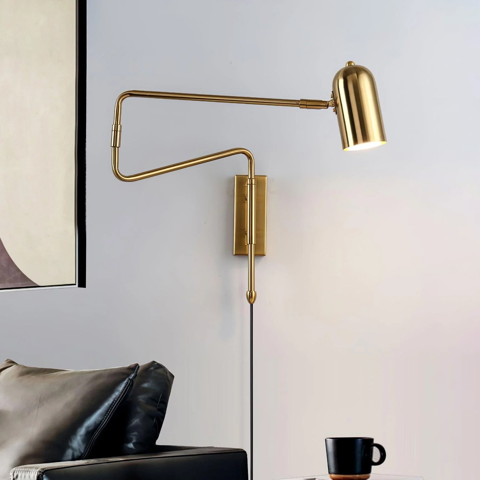 Adjustable Arm Plug In Wall Lamp D371