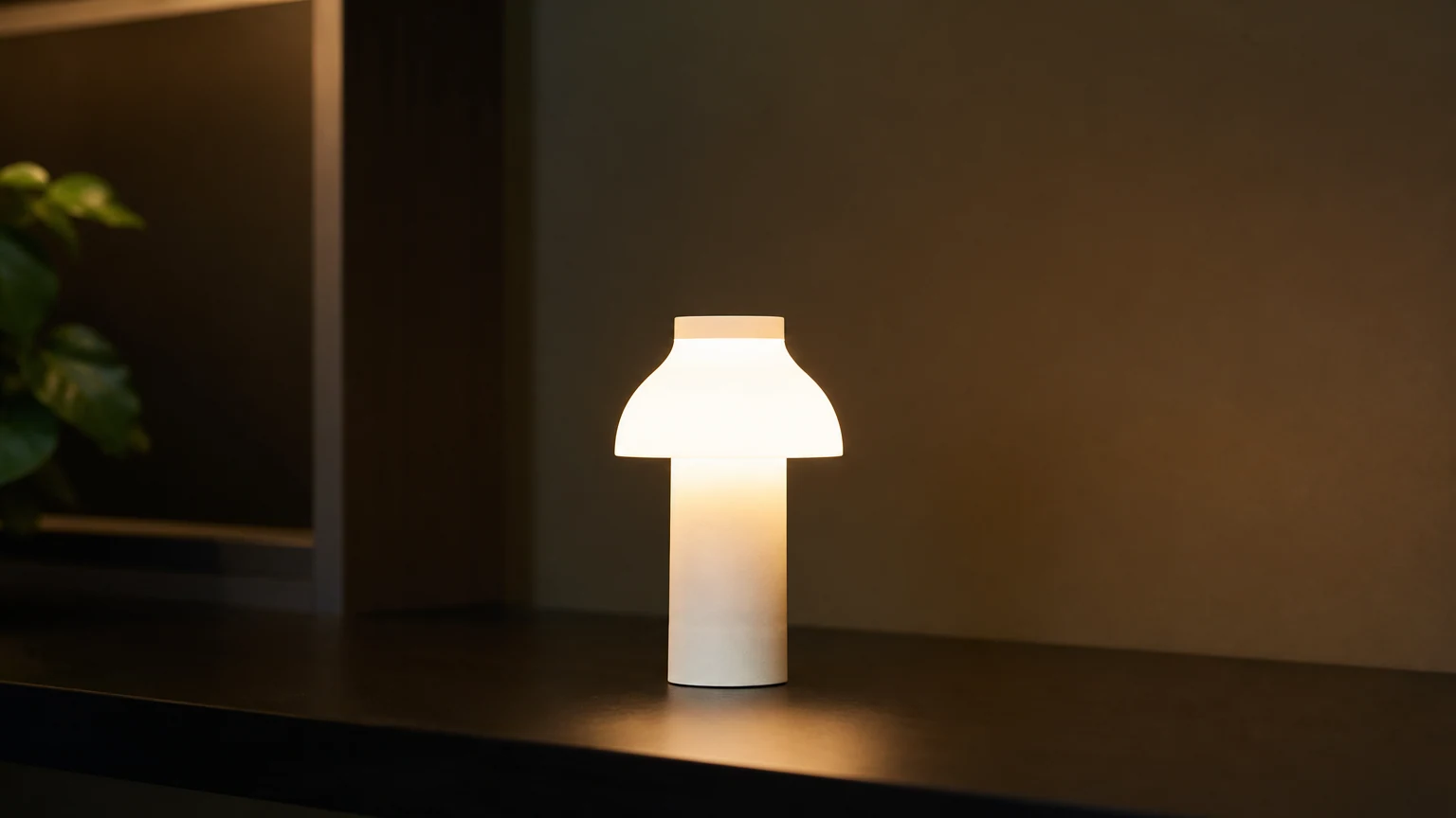 Przenośna lampa stołowa do komputera PC D646 świecąca w poziomej scenie na blacie