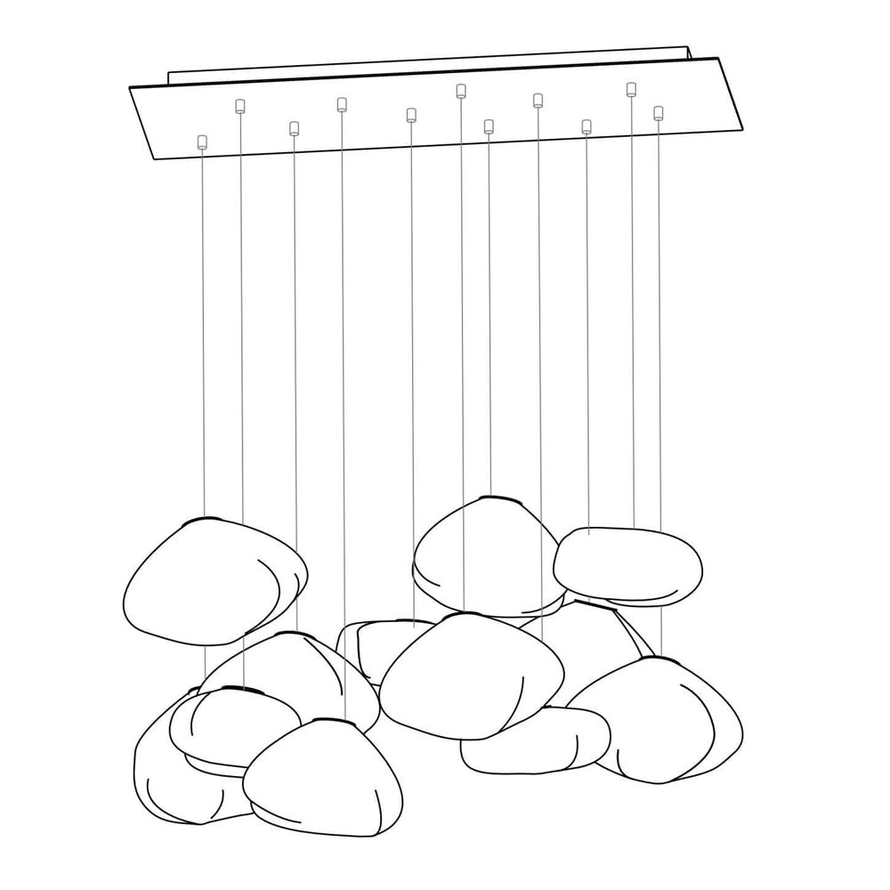 Multi-Head Irregular Glass Bubble Chandelier M180