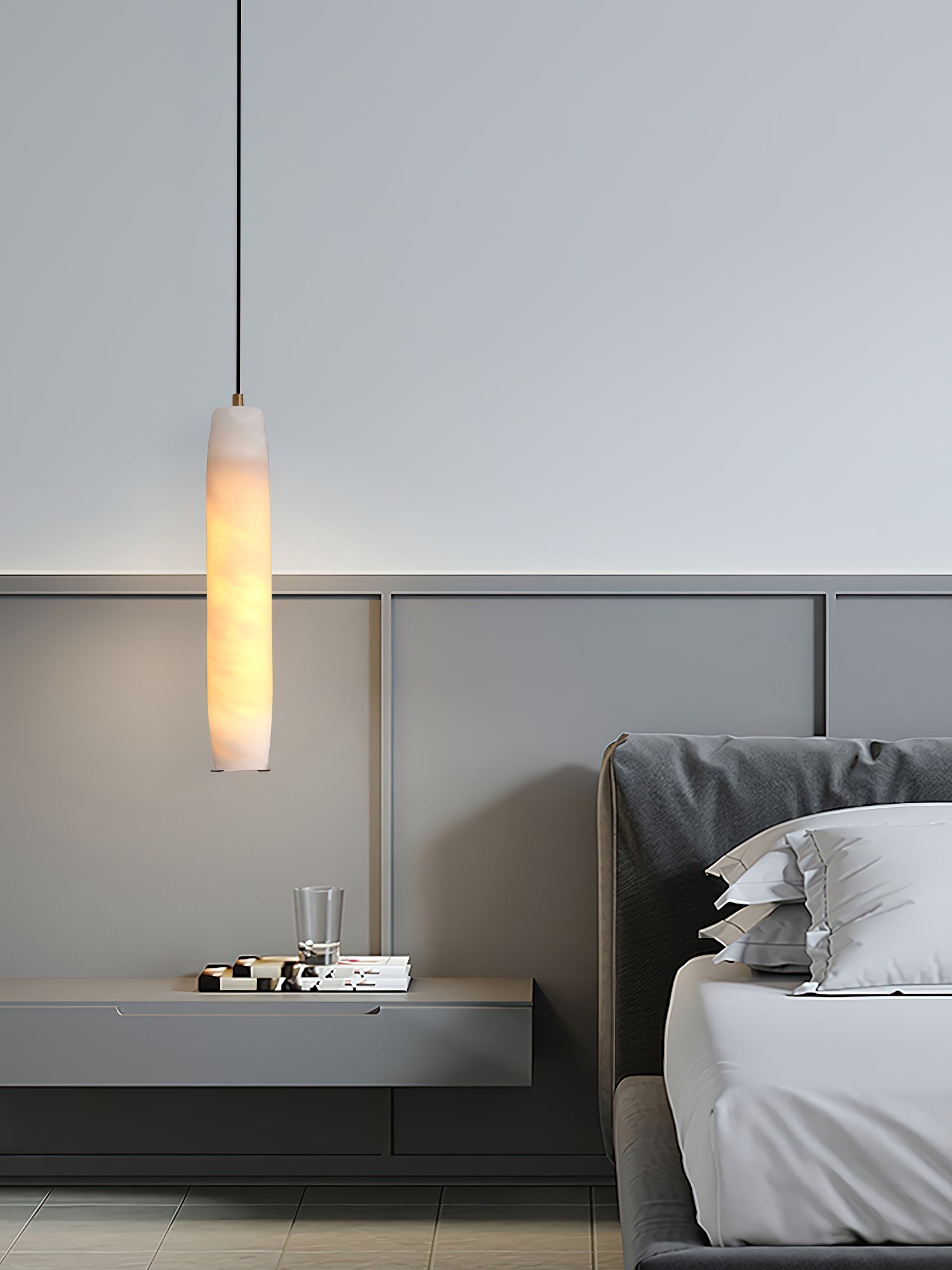 Alabaster Flute Pendant Light D436
