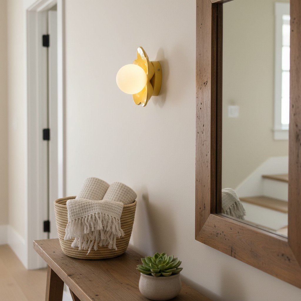 Florixa Blooming Flower Wall Sconce - Plug-in and Hardwired Lamp for Bedroom Decor T505