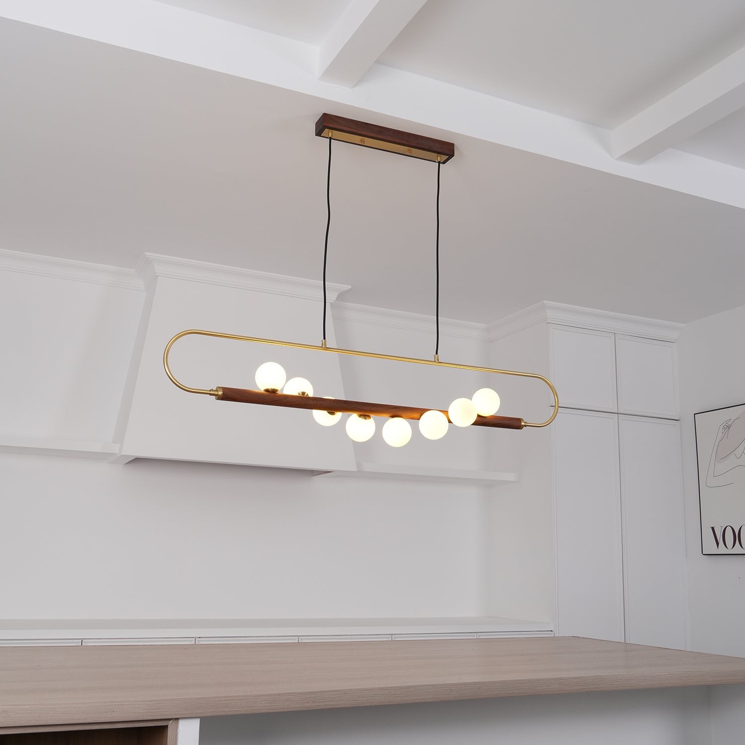Modern Walnut Simple Chandelier M132