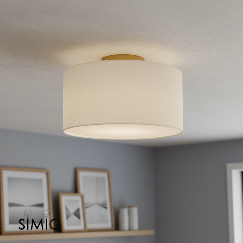 Jelvane Linen Drum Shade Ceiling Lamp T078