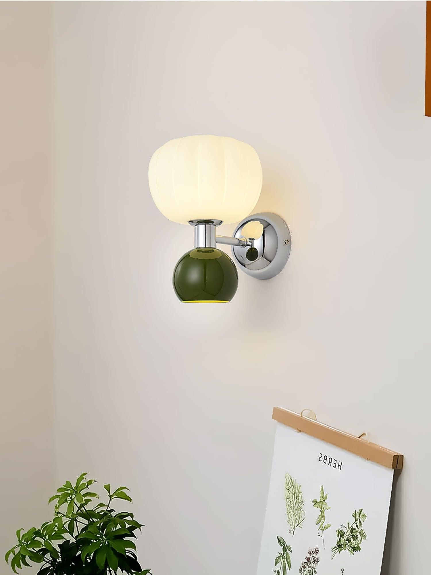 Cream Style Bedroom Bedside Pumpkin Wall Sconce M540