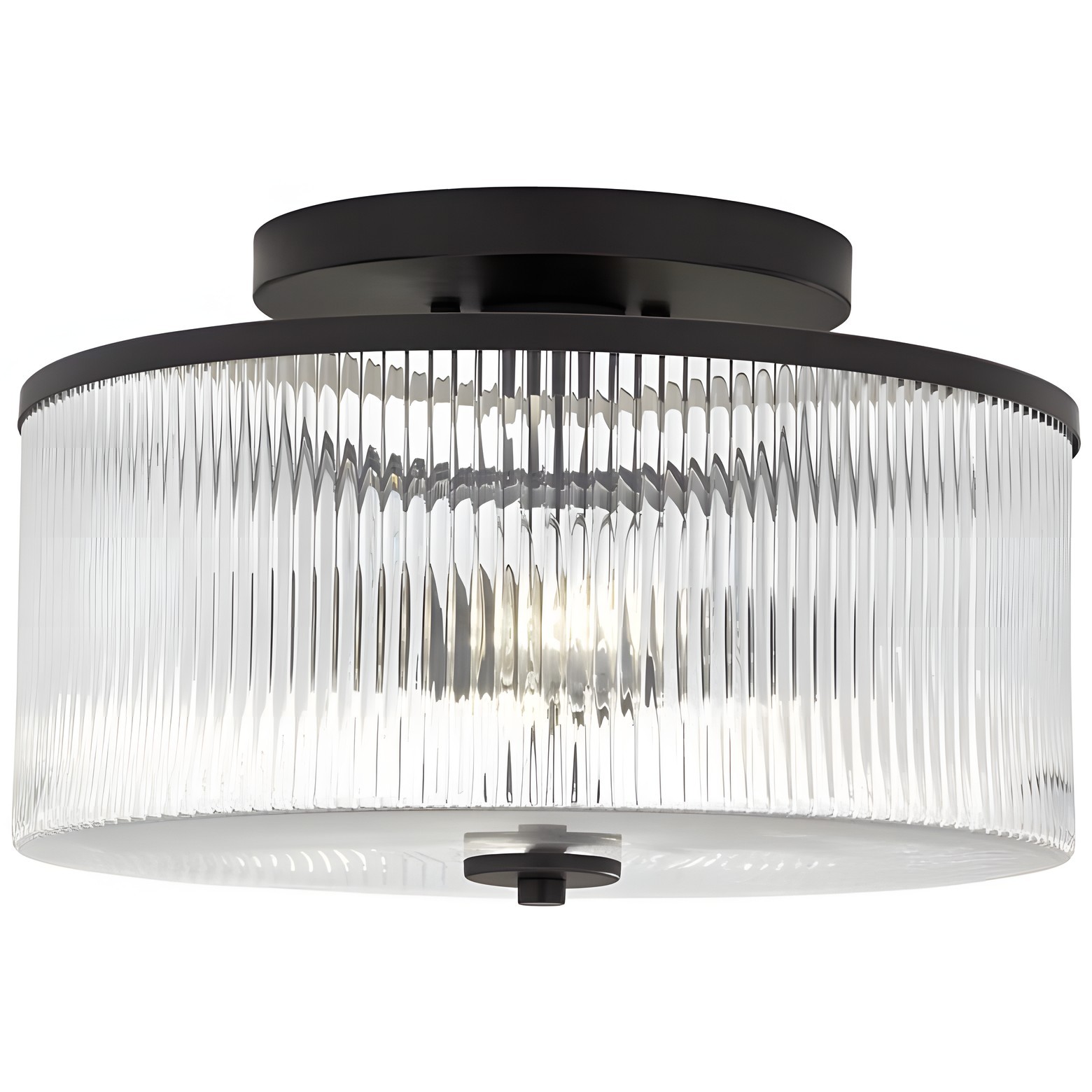 Claude Farmhouse Striped Glass Drum Ceiling Light G91