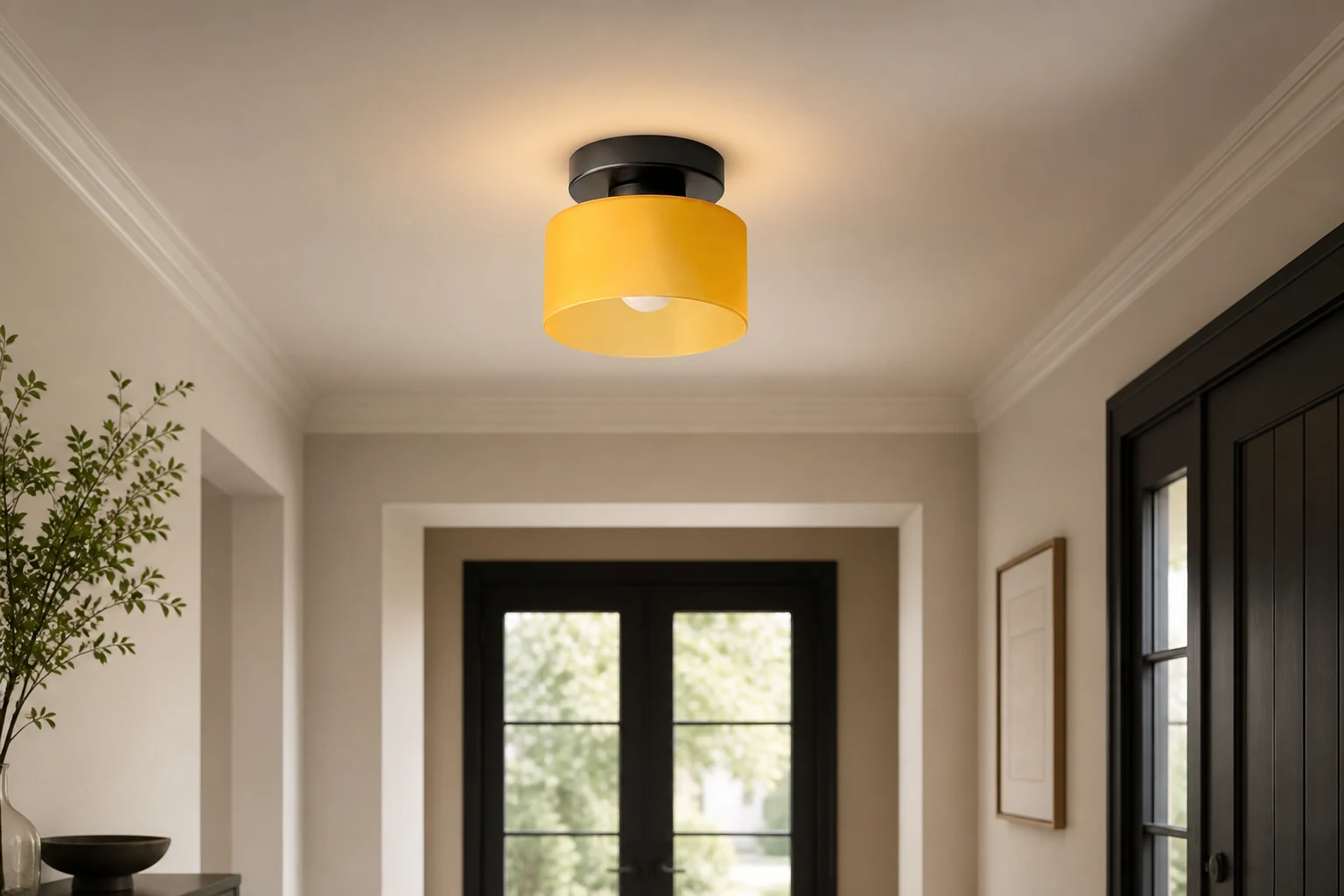 Cylindryczna lampa sufitowa ze szkła Moriglaze w stylu życia