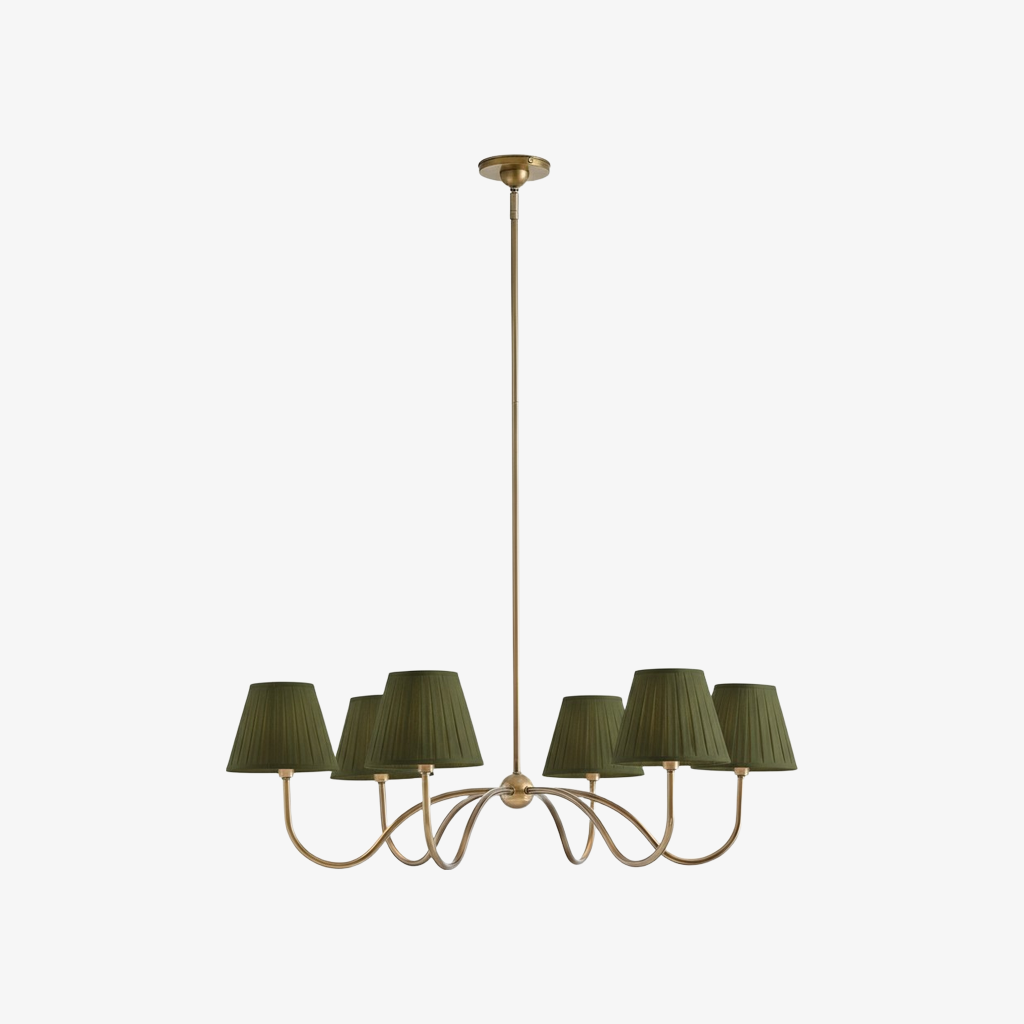 Luvora Modern Multi-Head Pleated Shade Chandelier - Stylish Fabric Ceiling Fixture T035