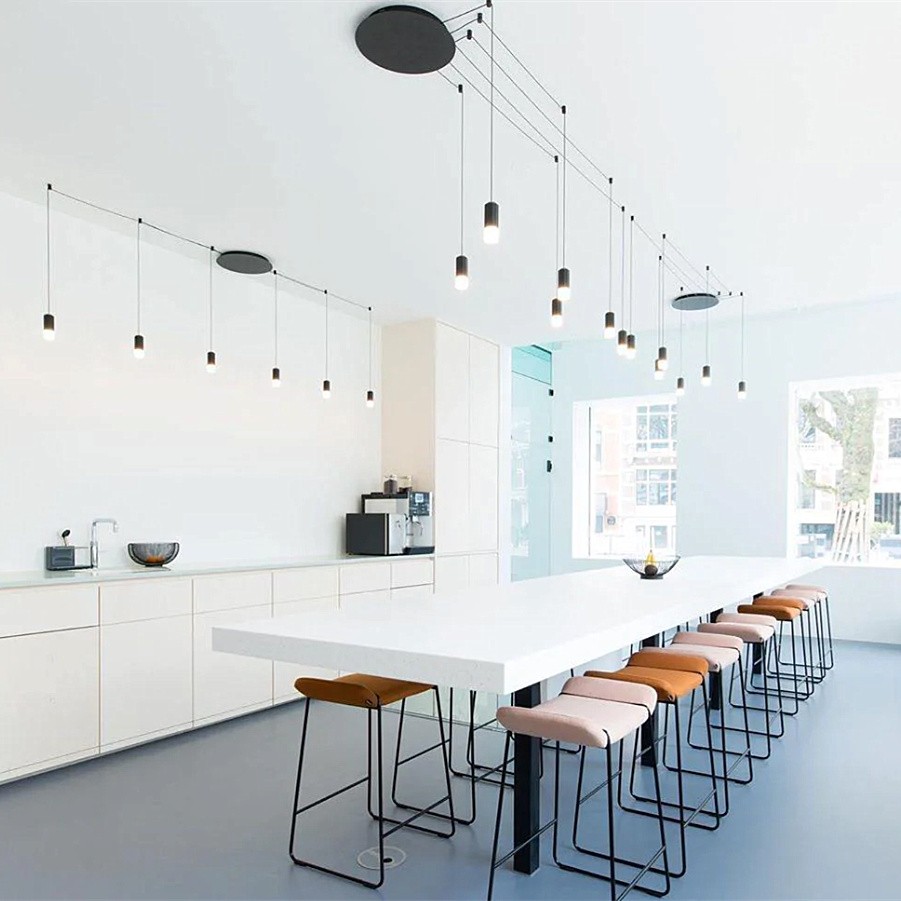 Industrial Black Wireflow Free Form LED Pendant Light