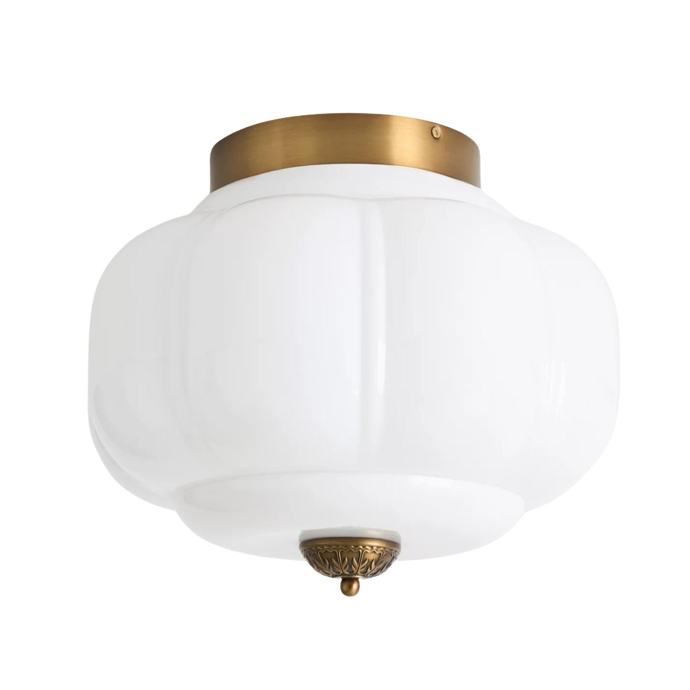 Eloise Retro Milk Glass Semi Flush Mount Ceiling Light G55