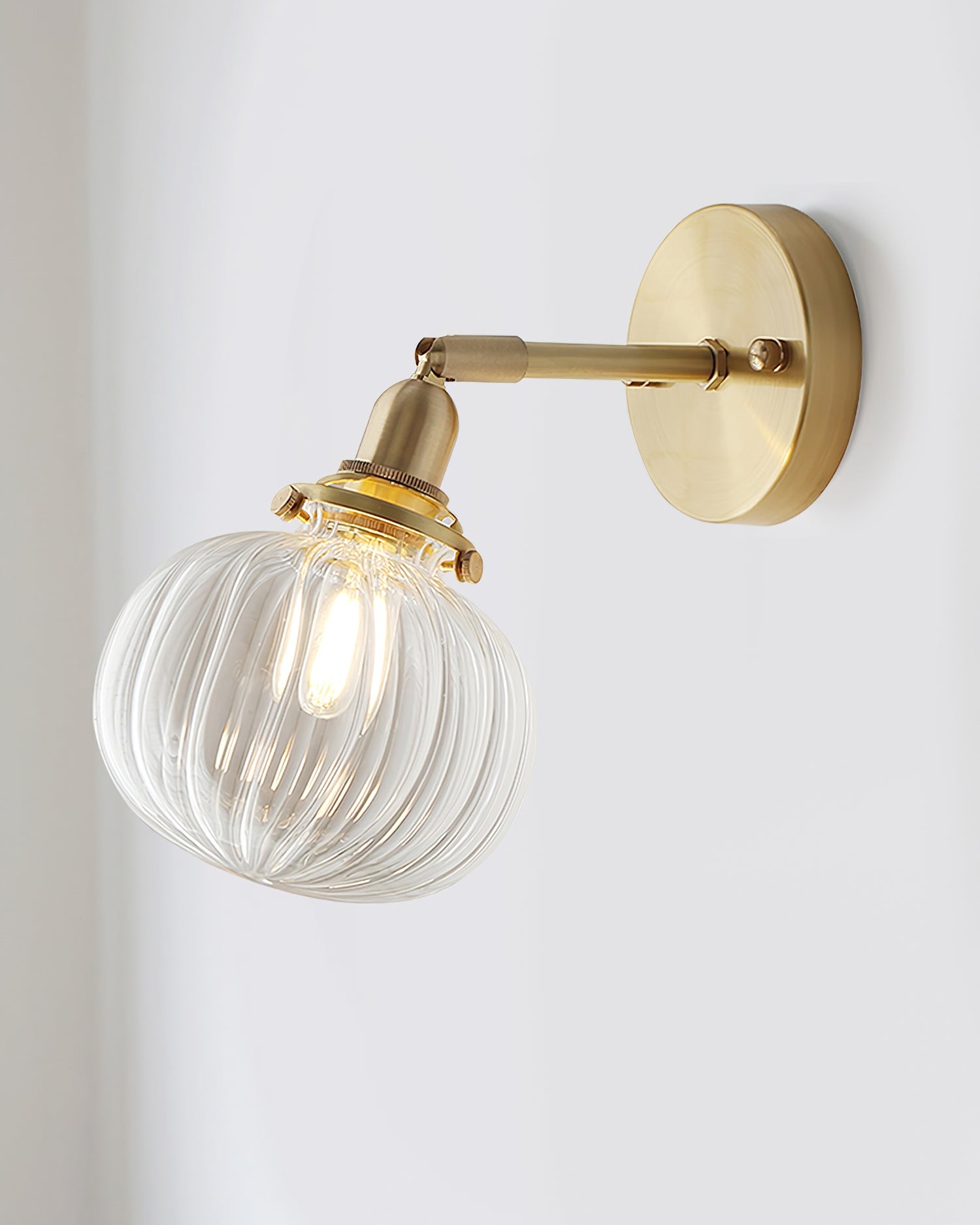 Japanese Style Vintage Brass Glass Wall Lamp M333