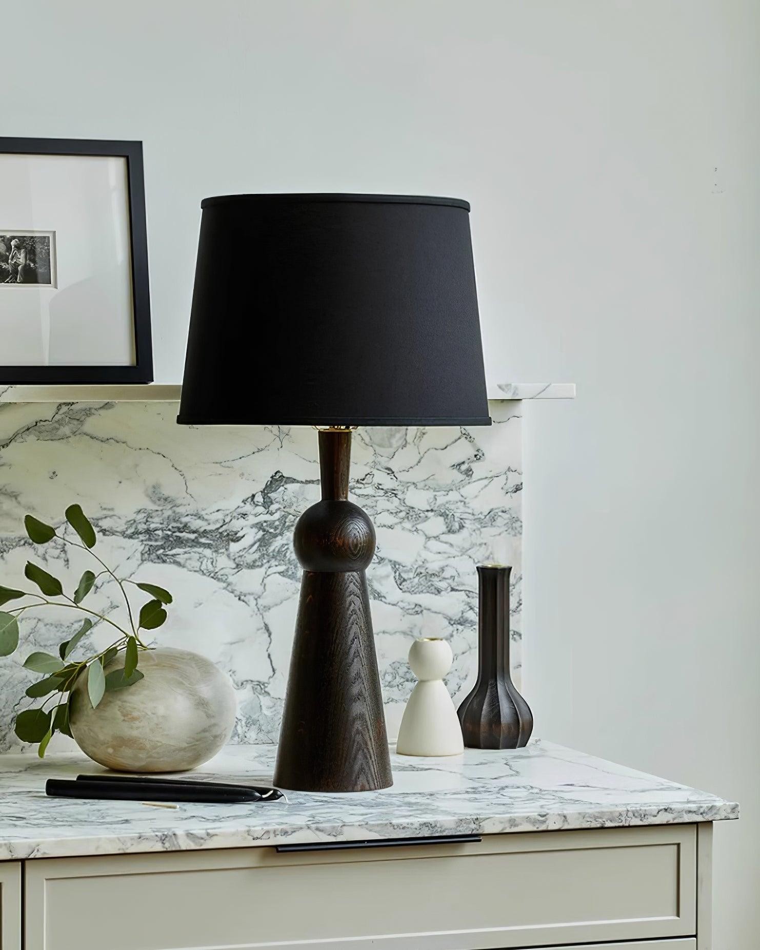 Nordic Retro Solid Wood Fabric Table Lamp M87