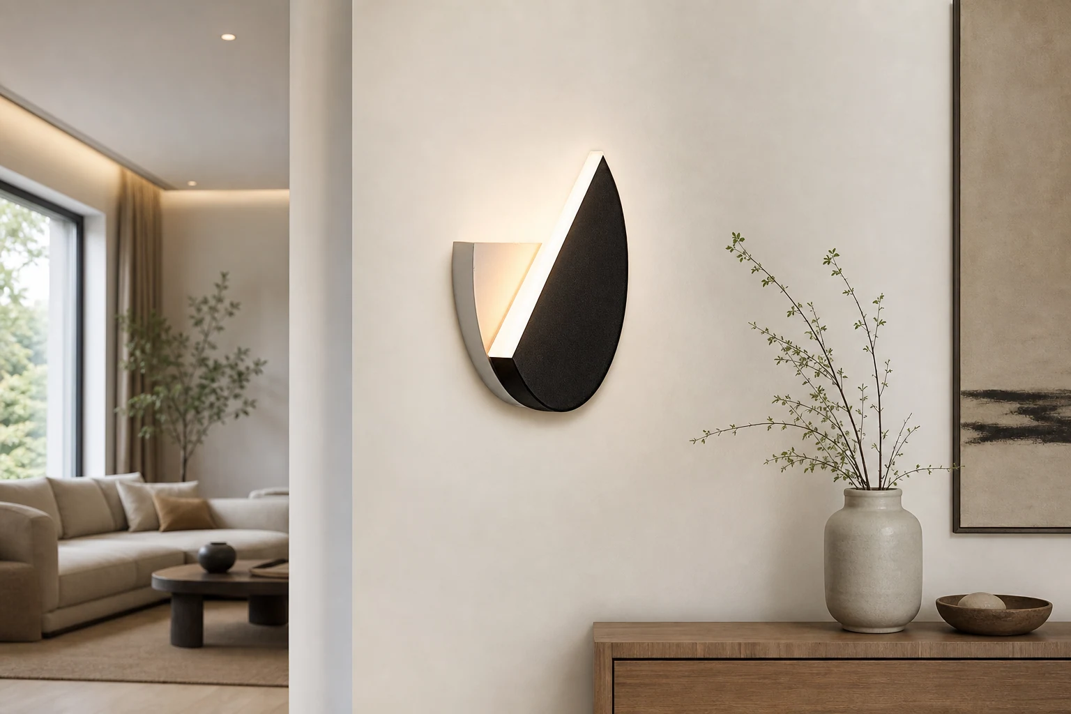 Creative Eclipse Rotatable Wall Lamp in a modern room scene