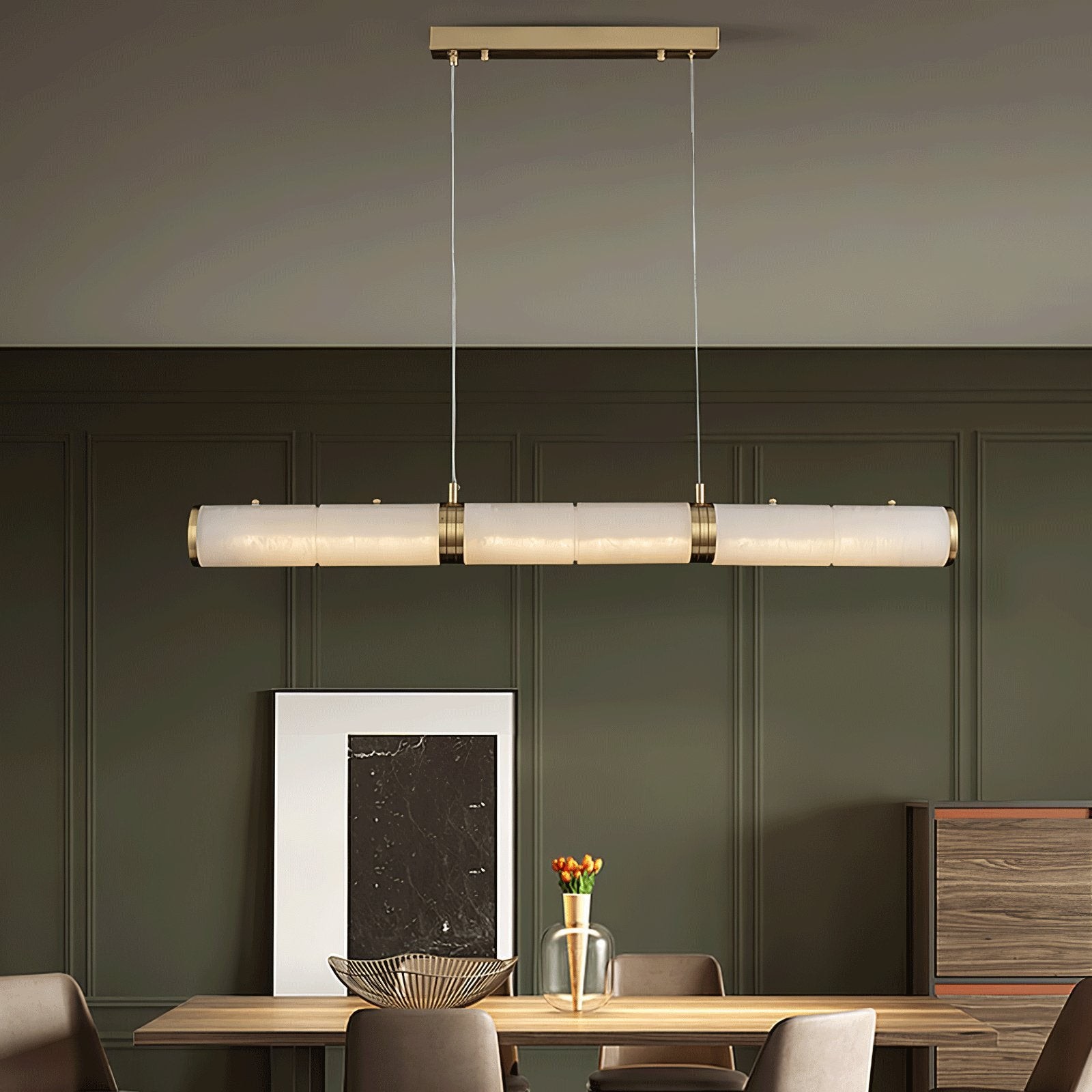 Luxurious Alabaster Beam Pendant Light M96