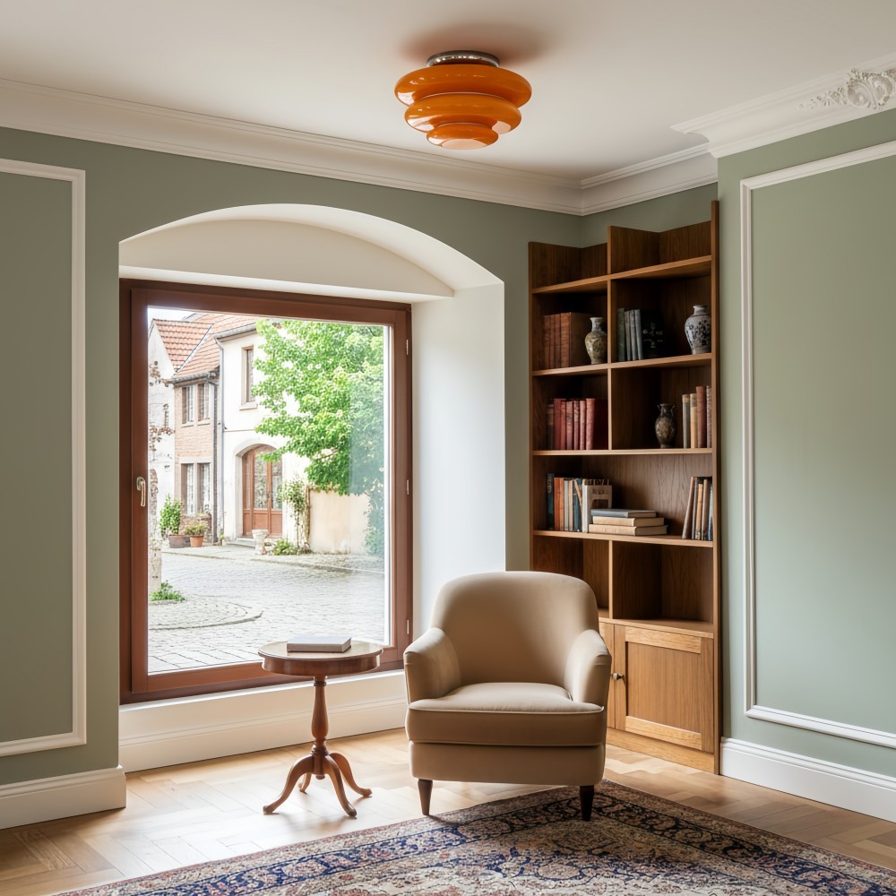 Cirren Layered Ceiling Light - Artistic Circular Silhouette Ceiling Fixture for Dining Area T565