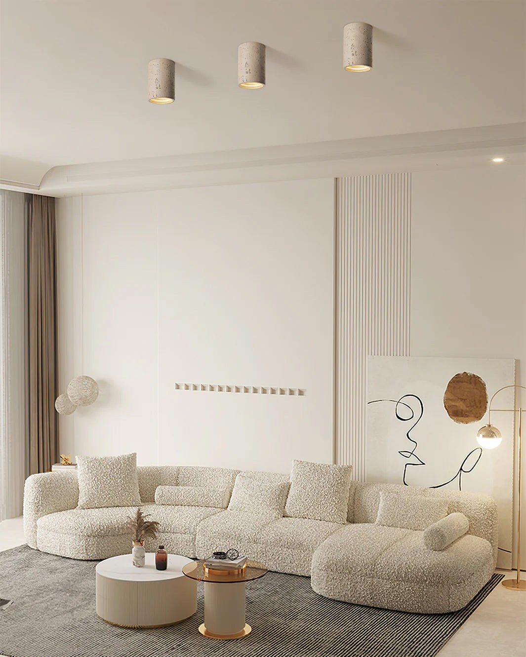 Modern Wabi-Sabi Cylindrical Ceiling Lamp M172
