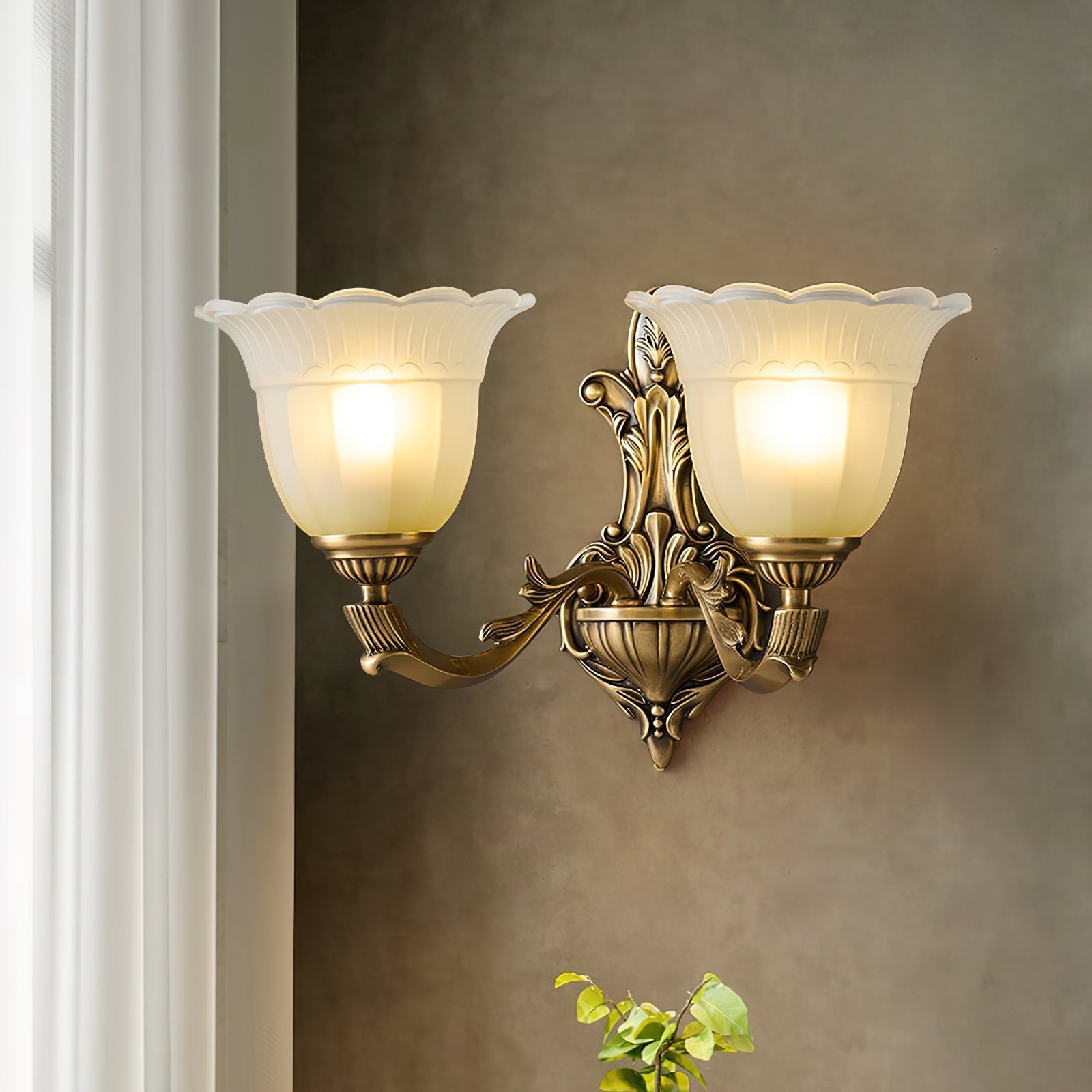 Bloom Flower Brass Sconce D631