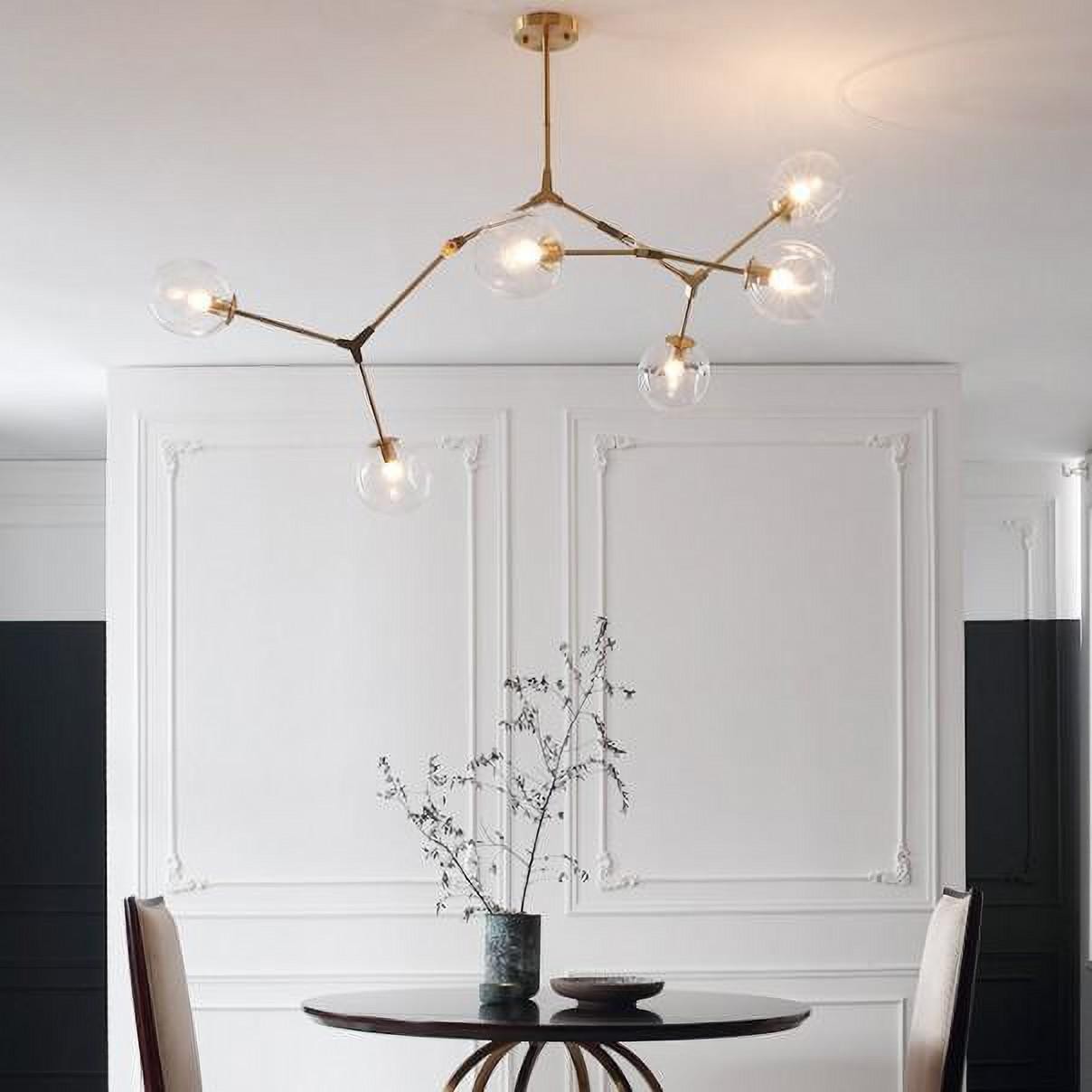 Asymmetrical Articulated Globe Branching Bubble Chandelier