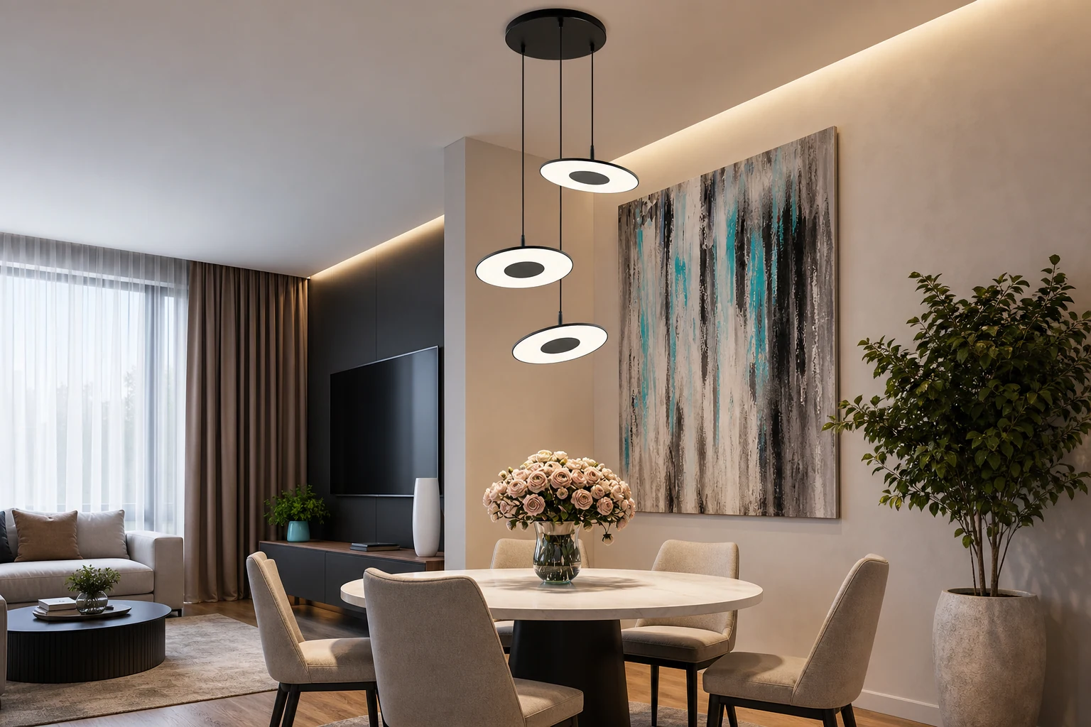 Okrągła lampa wisząca M482 w stylu lifestylowym