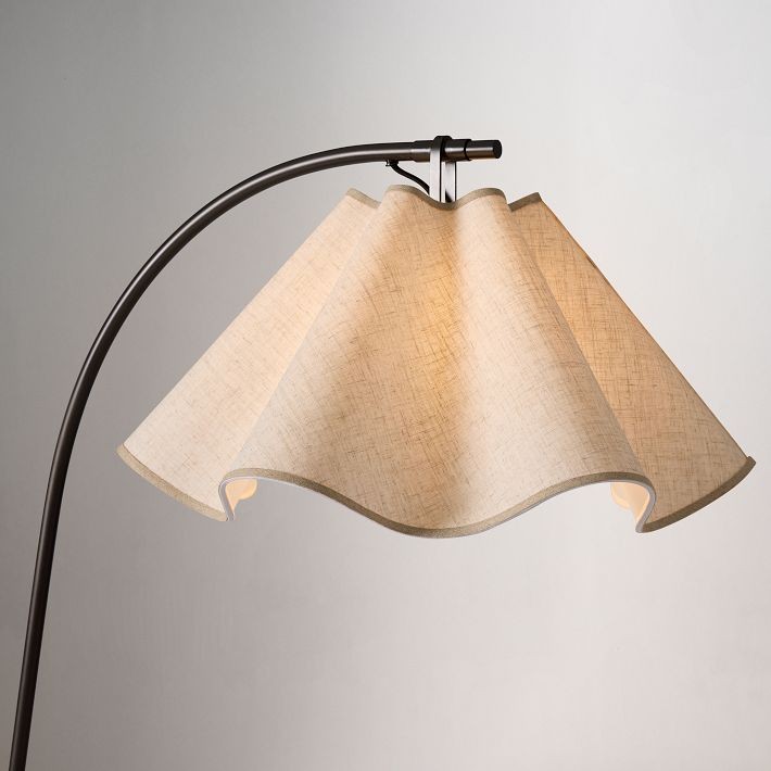 Oslan Scalloped Shade Floor Lamp - Modern Lighting with Arched Base T012