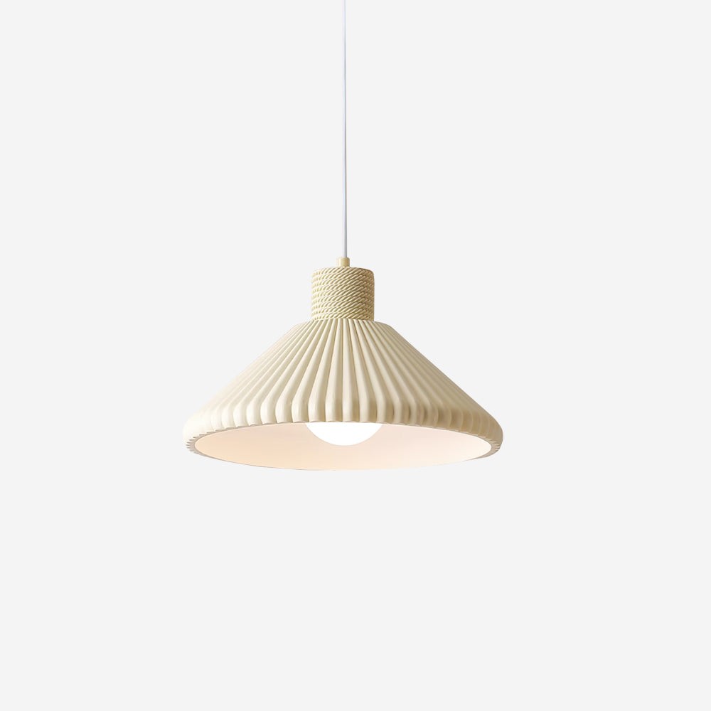 Cream Style Cone Striped Pendant Lamp M328