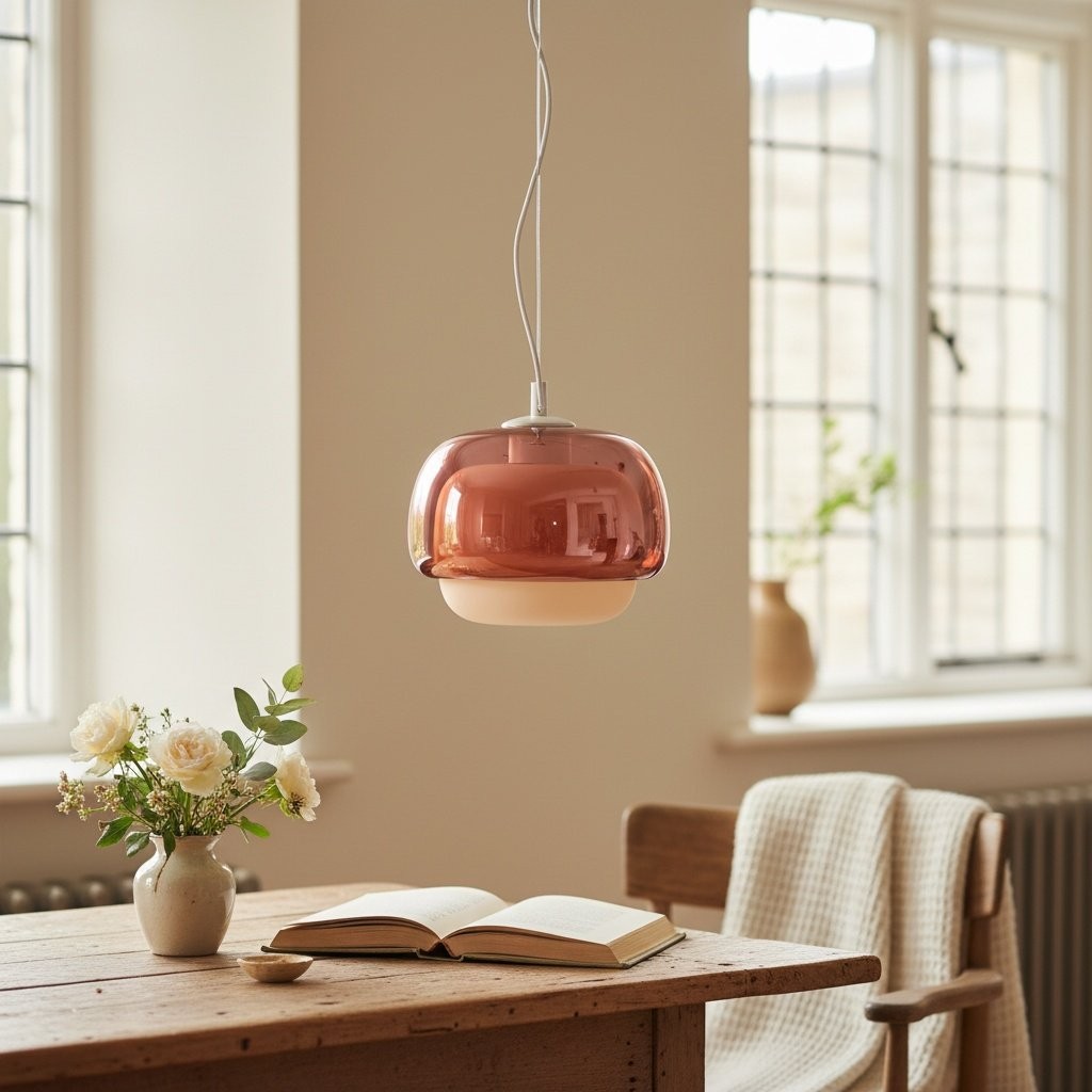 Clinco Modern Mushroom Pendant Light - Colored Glass Hanging Light T418