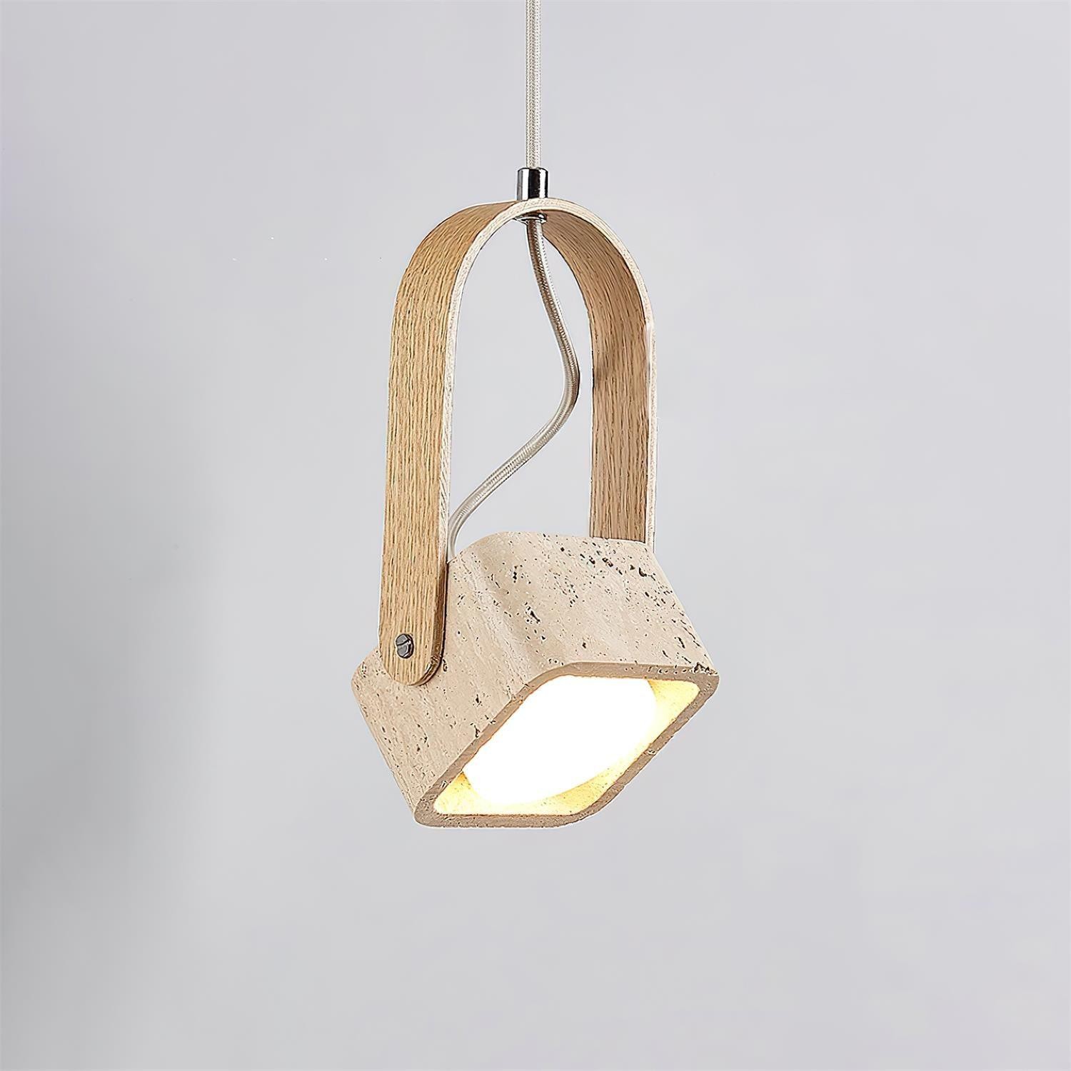 Geometric Yellow Travertine Pendant Lamp M368