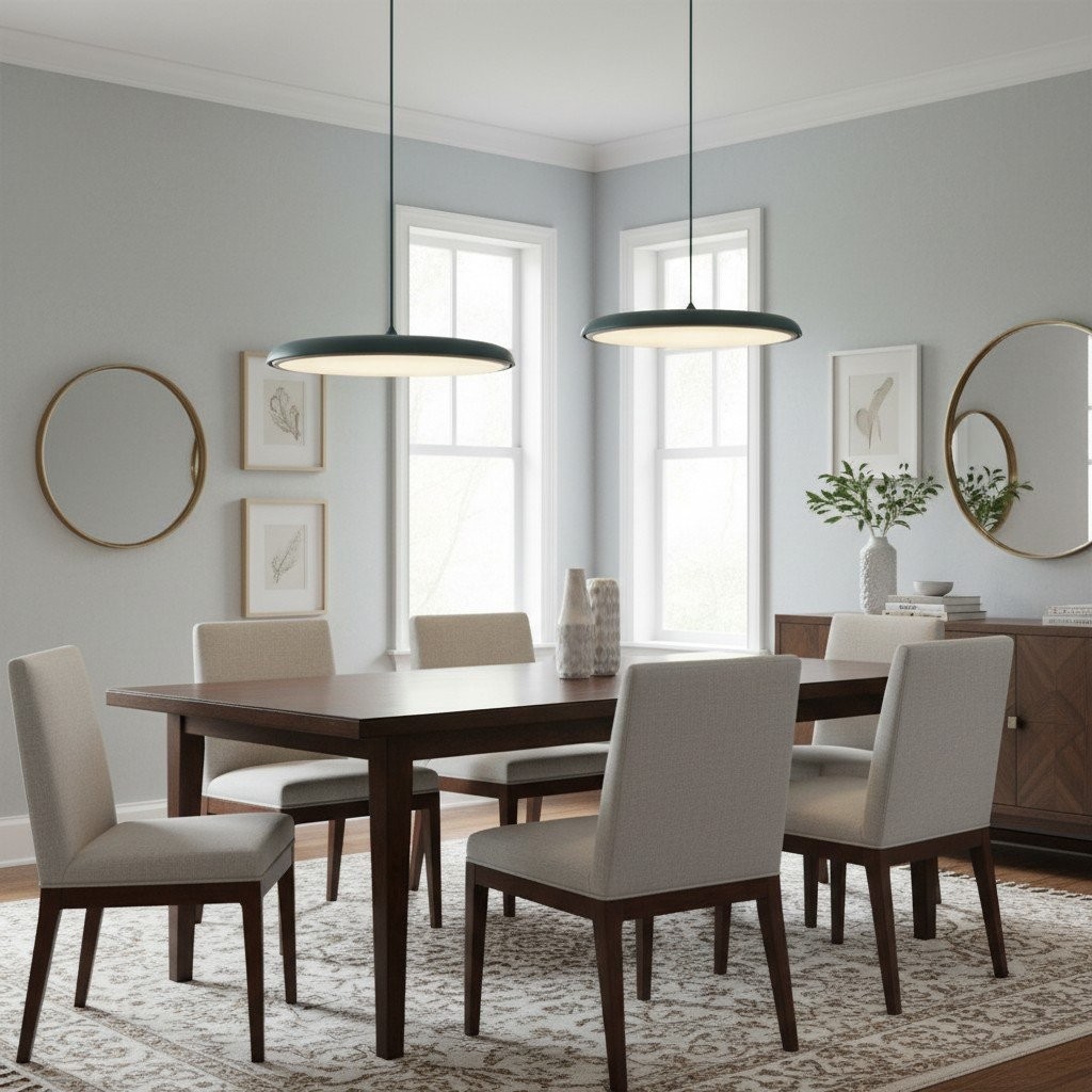 Astris Modern Disc Pendant Lighting - Soft Glow LED Hanging Light for Dining Room and Living Space T583