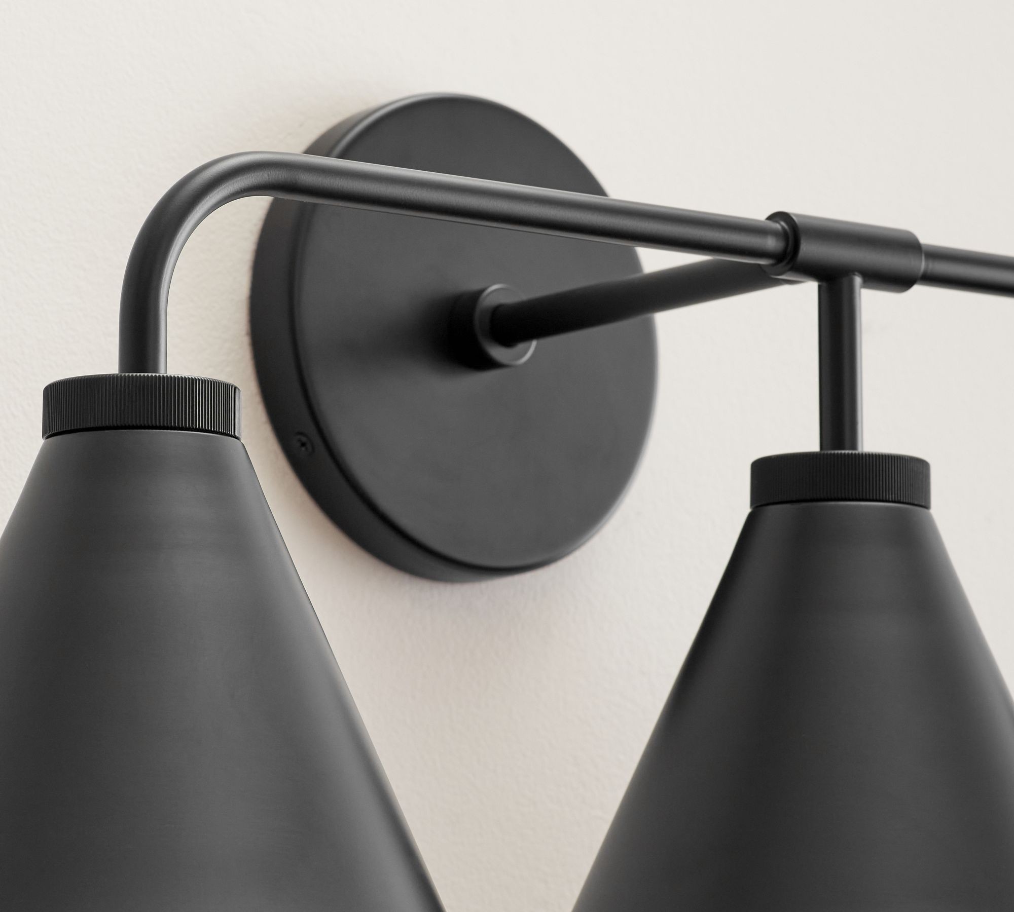 Korvi Iron Tapered Sconce Light - Wall Fixture in Black or Brass T125