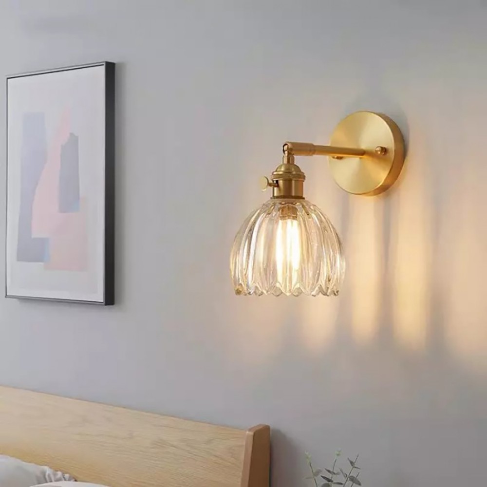 Retro Flower Bud Tulip Glass Wall Lamp S98