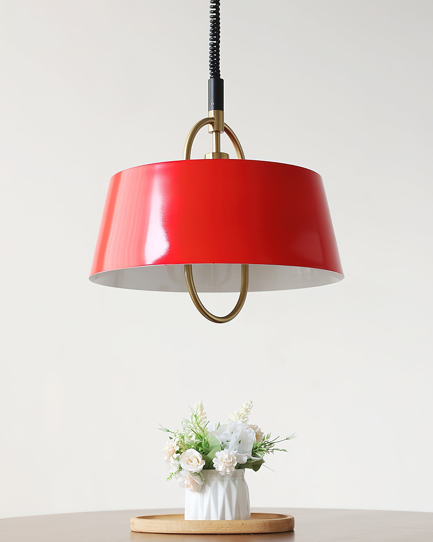 Retro Classic Drum Shaped Retractable Metal Pendant Lamp M409