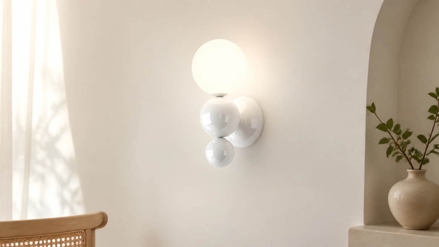 Kinkiet Macaron Globe Bubble, pozioma scena pomieszczenia
