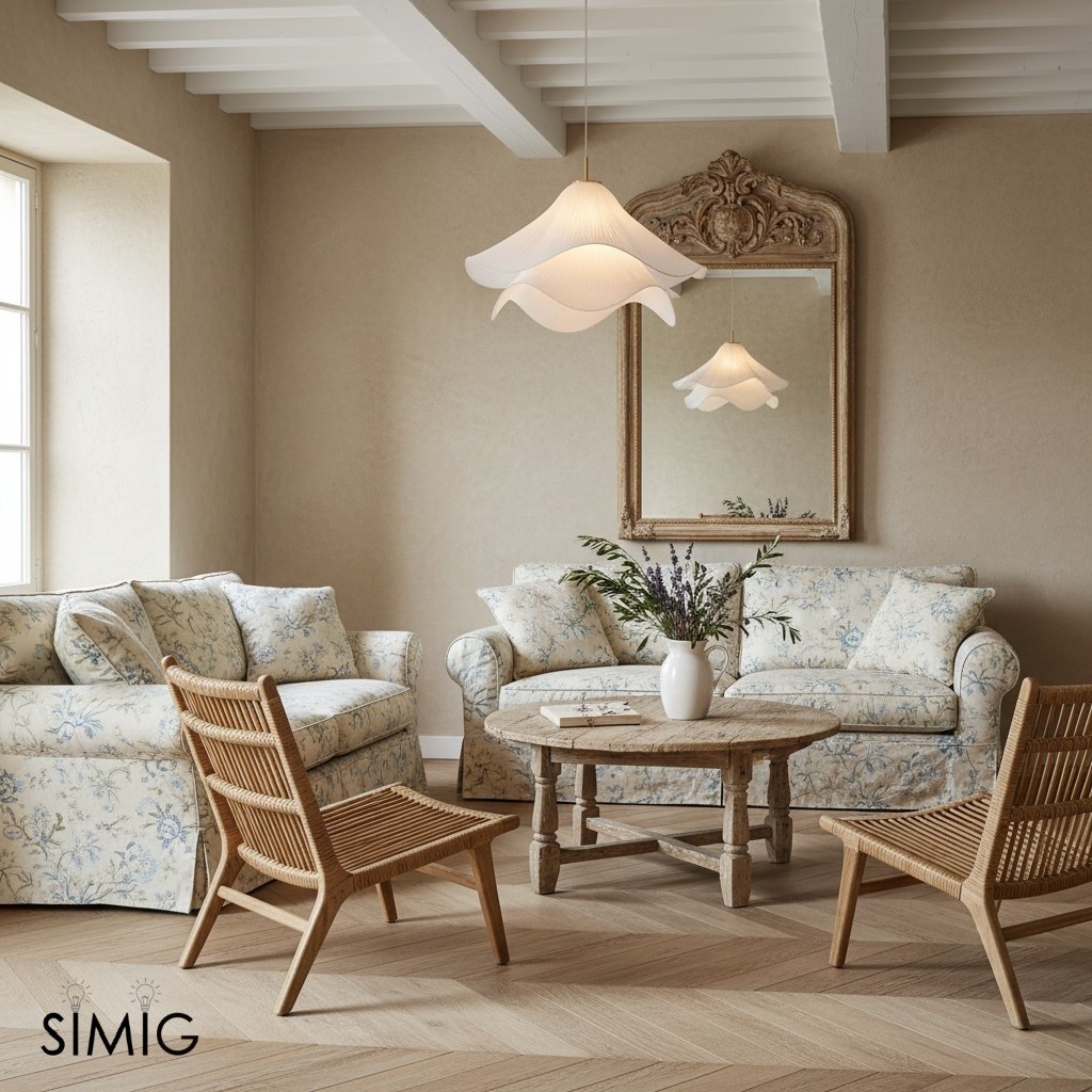 Ethereal Elegant Floral Pendant Light - Adjustable Modern Ceiling Fixture for Living Rooms T087