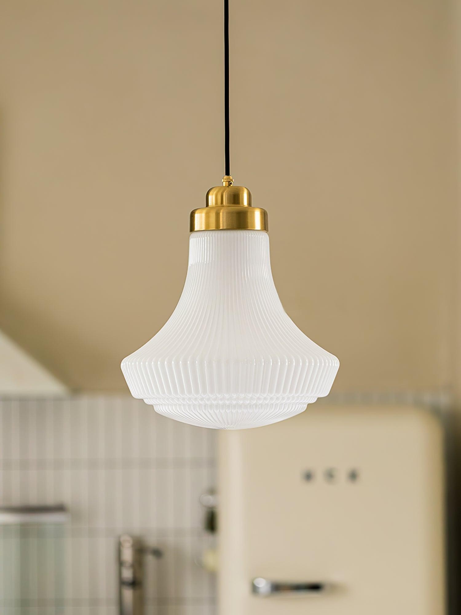 Classical Brass Alabaster Glass Pendant Lamp M424