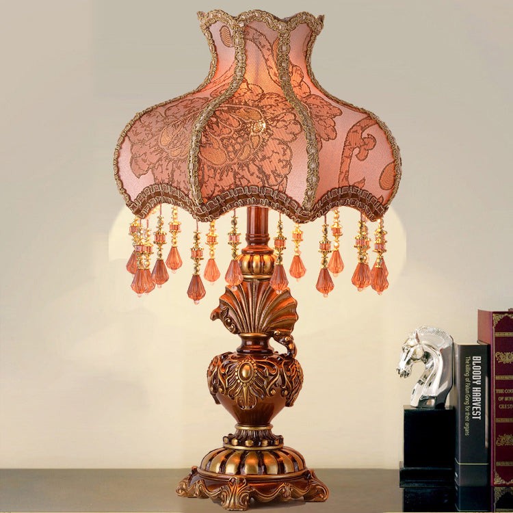 Traditional European Pink Pattern Lampshade Table Lamp M12