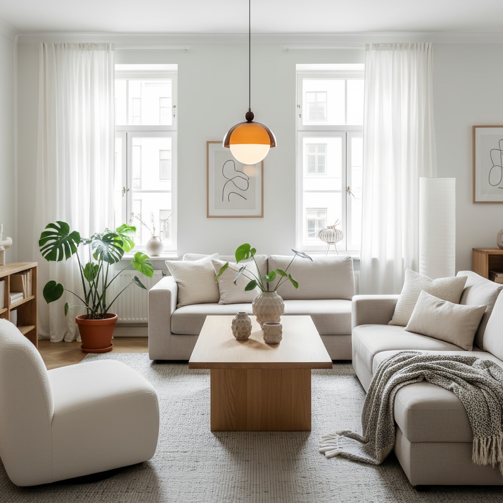 Afterglow Vintage Pendant - Hand-Blown Glass Shade Retro Pendant Lamp for Dining Room T556