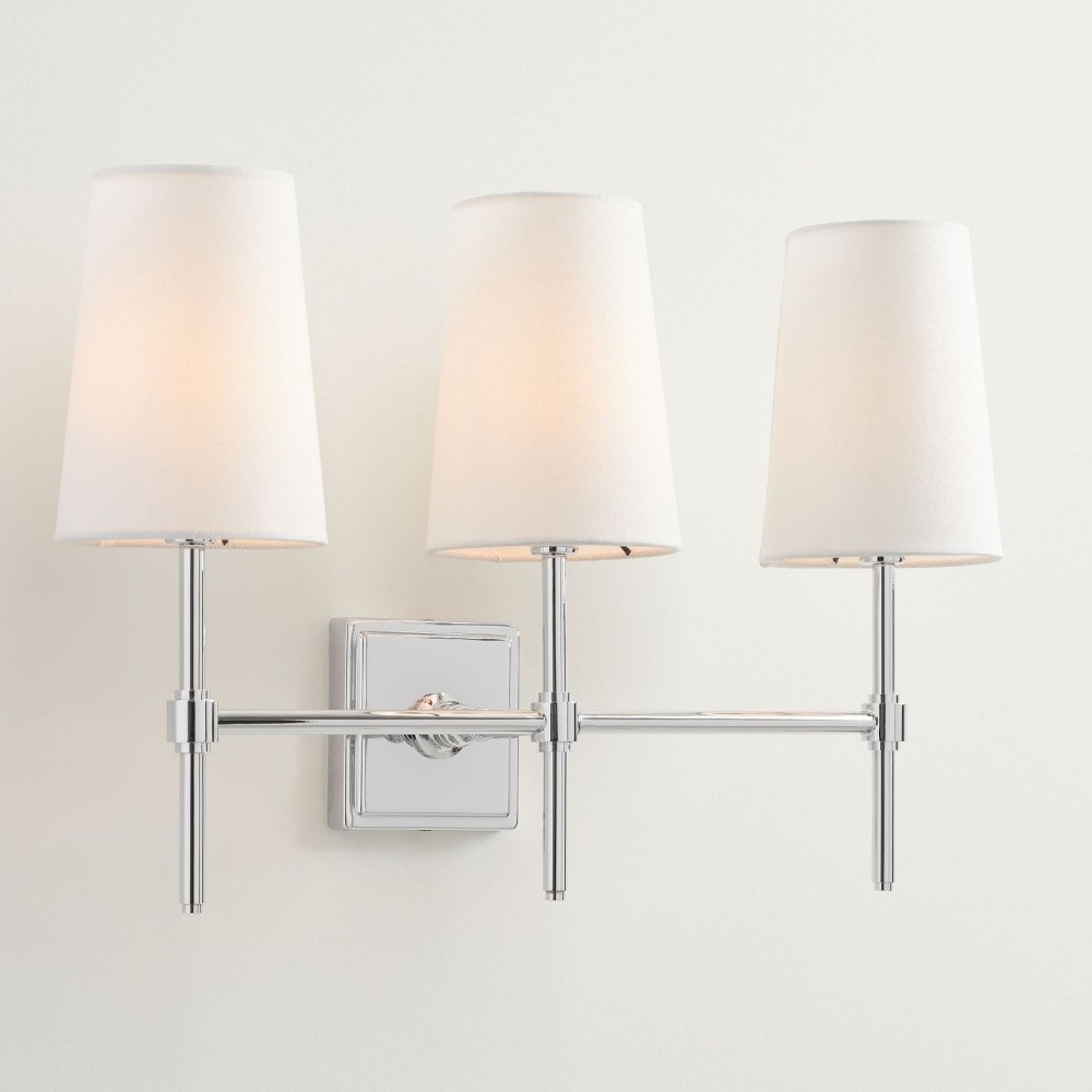 Derlina White Linen Shades Wall Lamp – Retro Metal Multi-Head Lighting Fixture T273