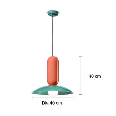 Schemat wymiarowy lampy wiszącej Frisbee Pau Color Block o średnicy 40 cm