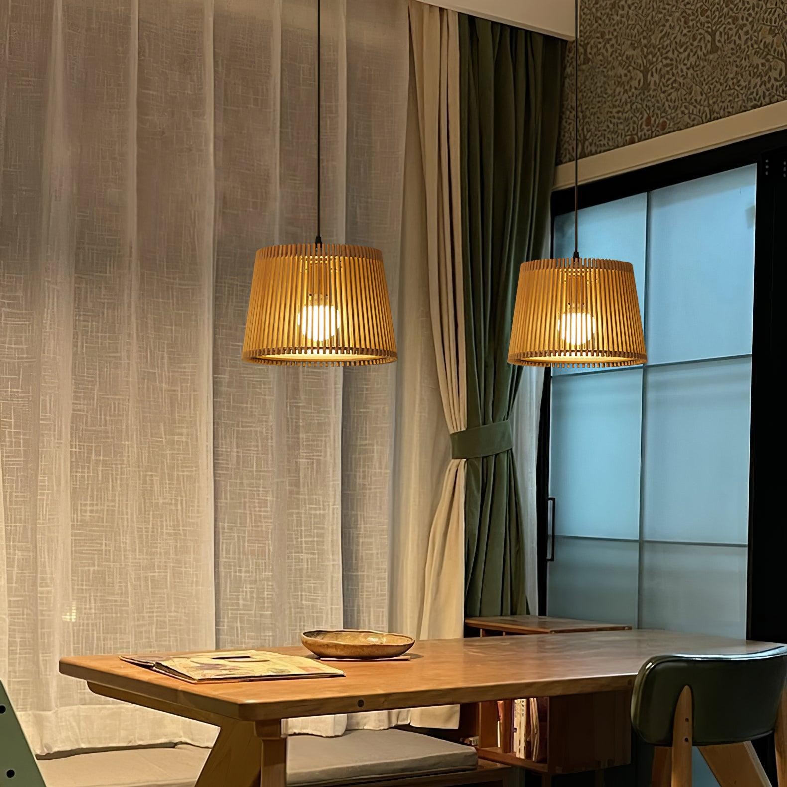 Wooden Log Color Cage Pendant Light M425