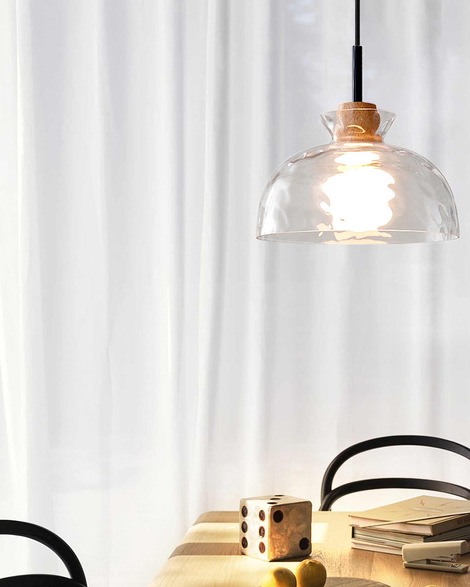 Modern Water Ripple Transparent Glass Pendant Lamp M116