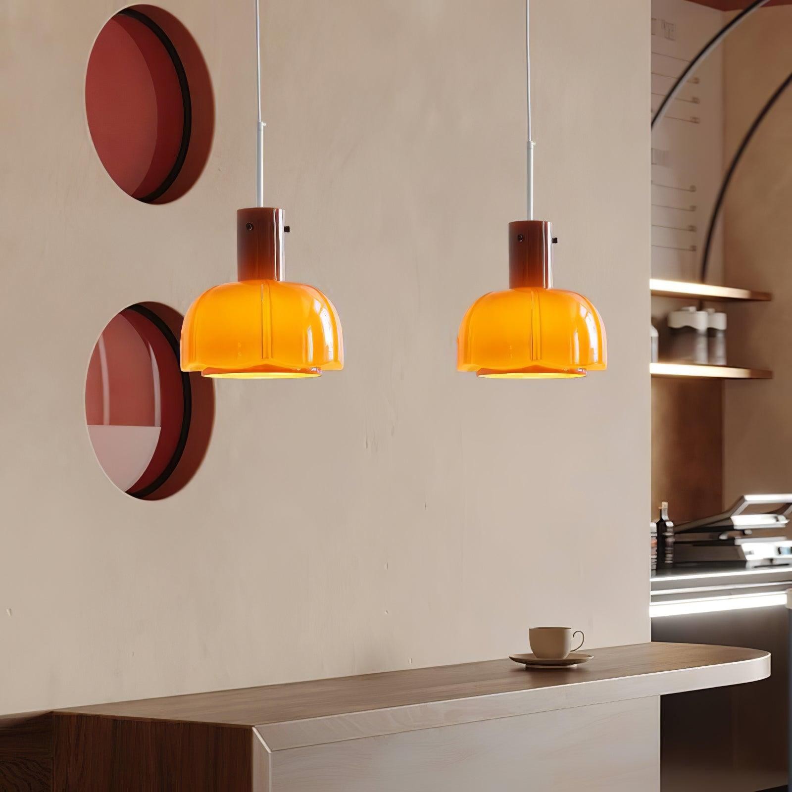 Medieval Style Glass Bud Pendant Lamp M457