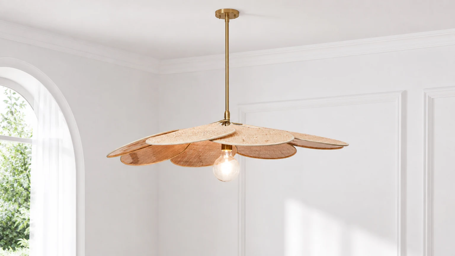 Rattanowa lampa wisząca Petals Bloom M532 w aranżacji wnętrza