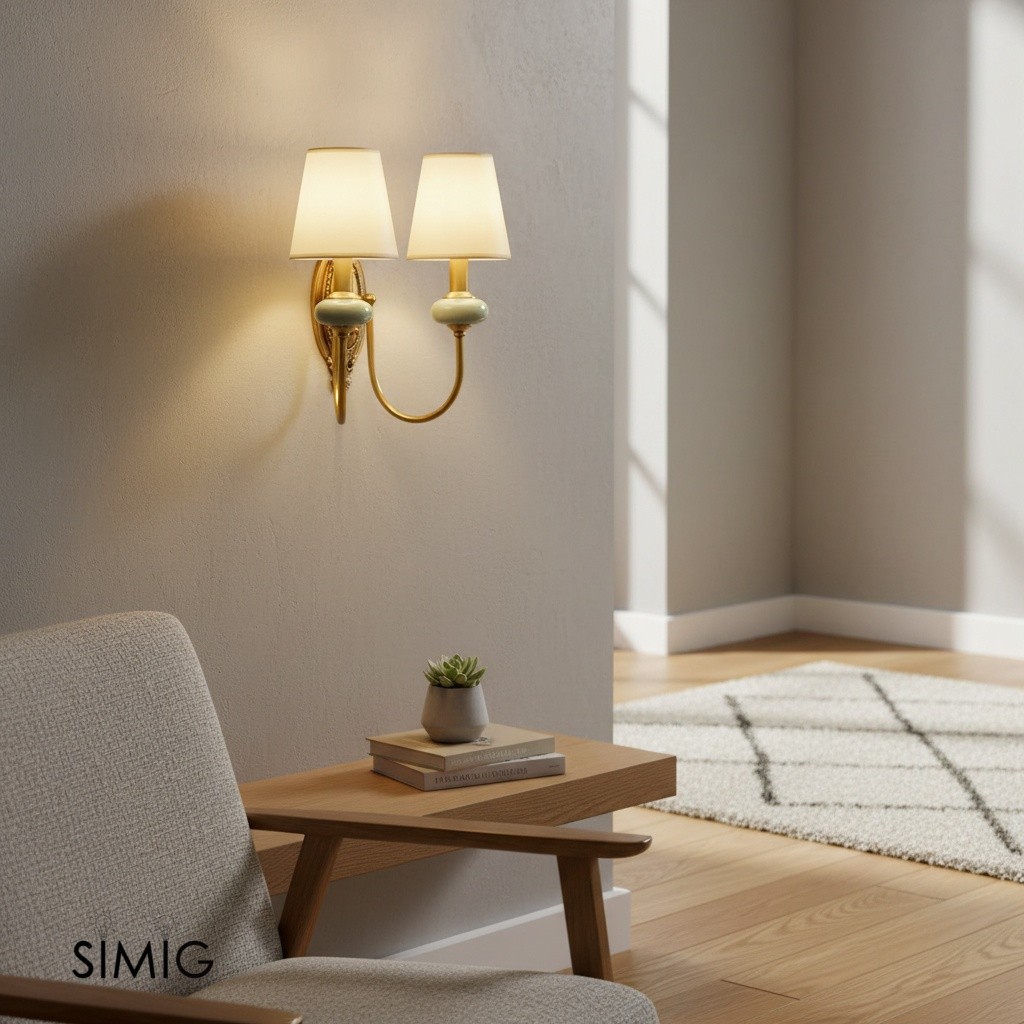Two-arm Elaris wall sconce in room scene