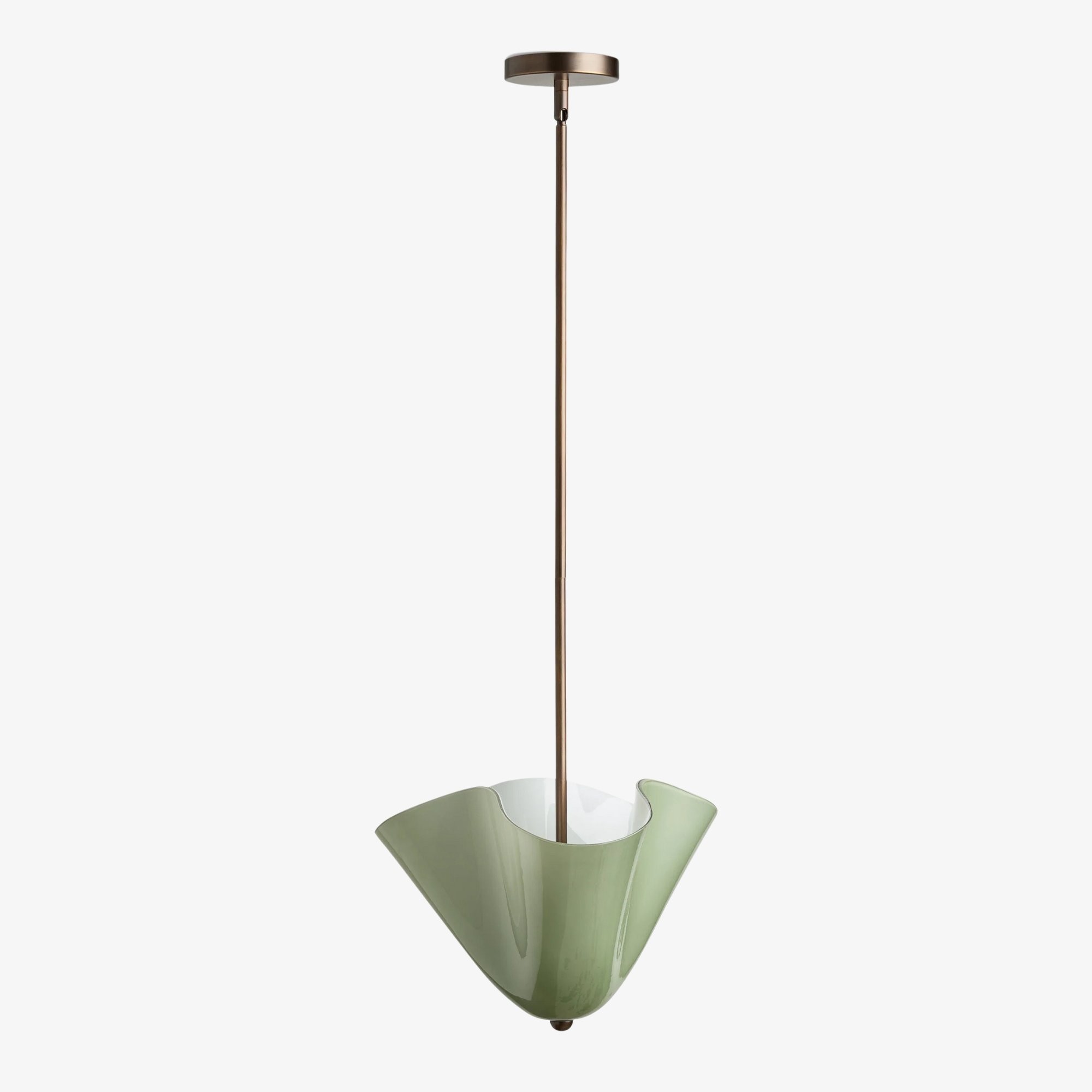 Bellina Radner Pendant Light – Colored Glass Shade with Brass Detail for Modern Spaces T278