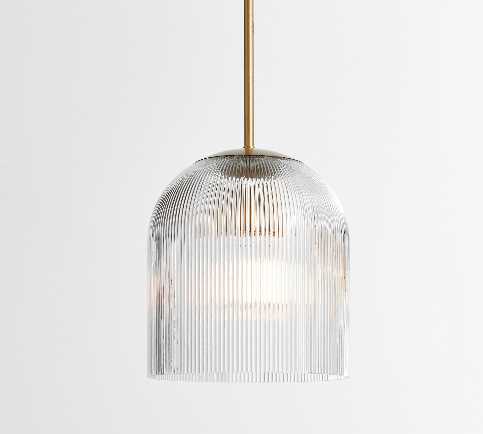 Bravira Ribbed Glass Pendant Light - Elegant Kitchen Island Lamp T073