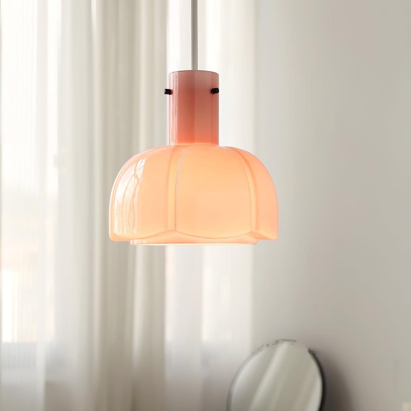 French Pastoral Style Petal Glass Pendant Light M123
